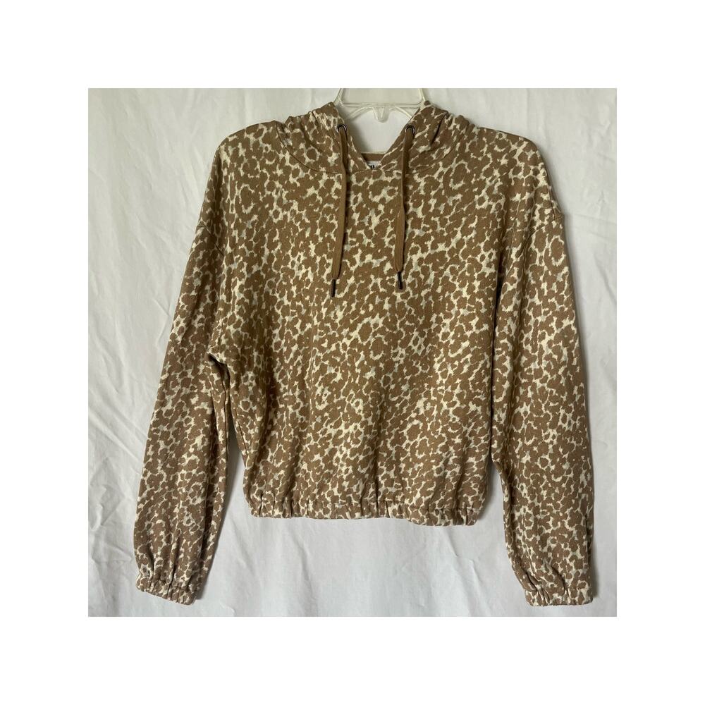 Steve Madden BB Dakota Sittin' Kitty Women's Animal Print Hoodie Brown  Small